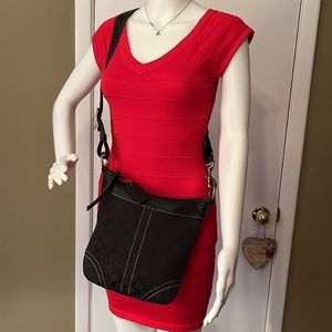 Coach Canvas & leather crossbody handbag. Nostalgia, black from 2006 collection.